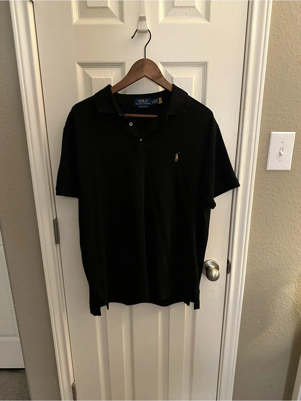 Ralph Lauren Black Polo Shirt with Gold Pony